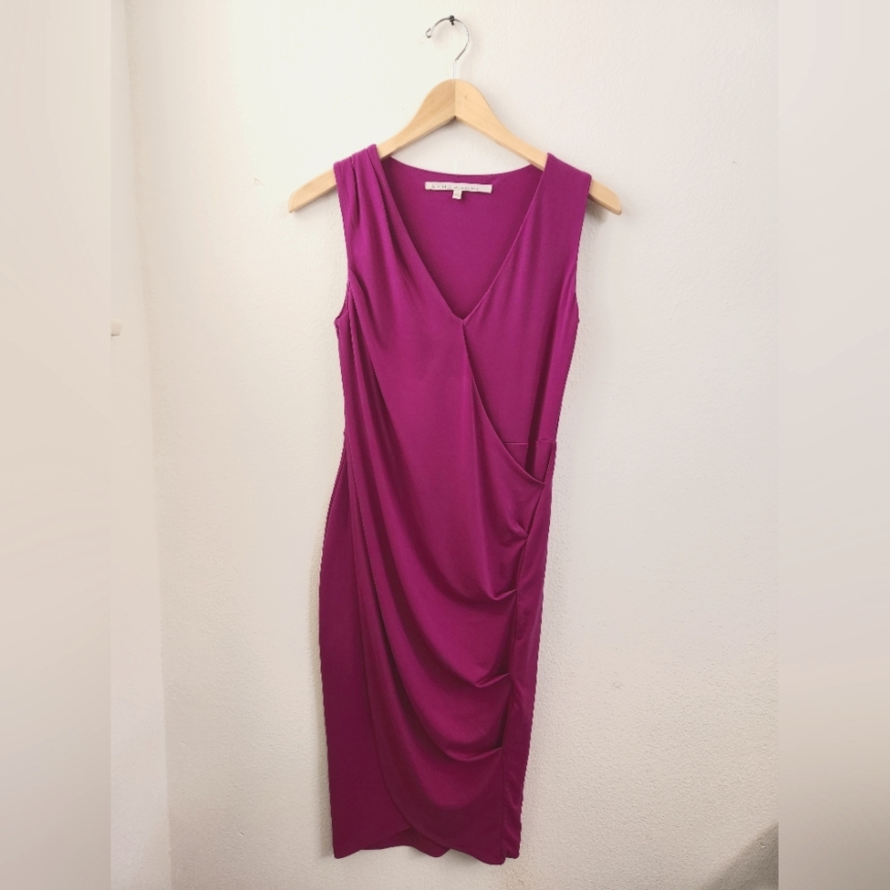 RACHEL Rachel Roy Women's Dress Faux Wrap Knee‎ Length Magenta Purple Size Small